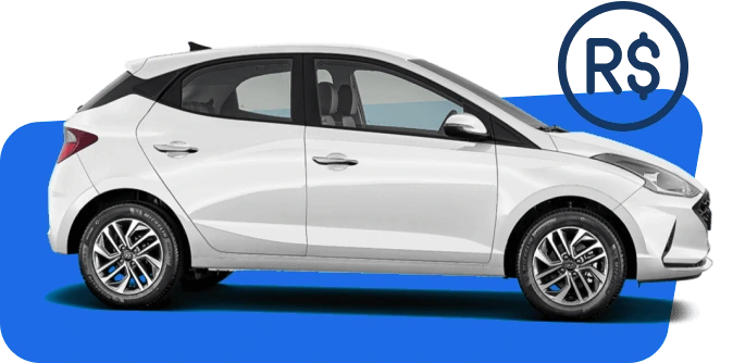 Carro à venda com indicação de valor em reais